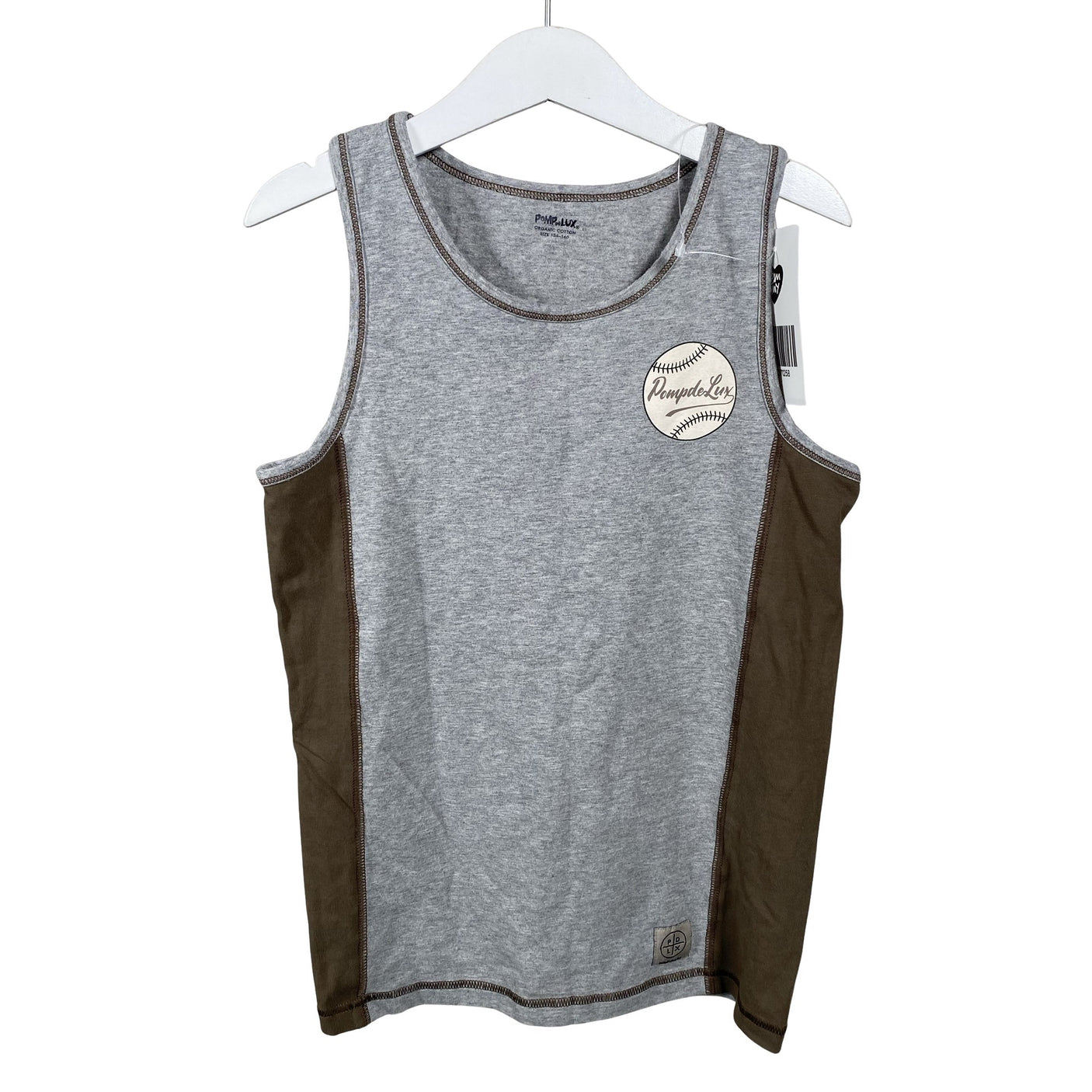 Unisex POMPdeLUX - Tricot tank top, size 134 - 140 - Gray (1)