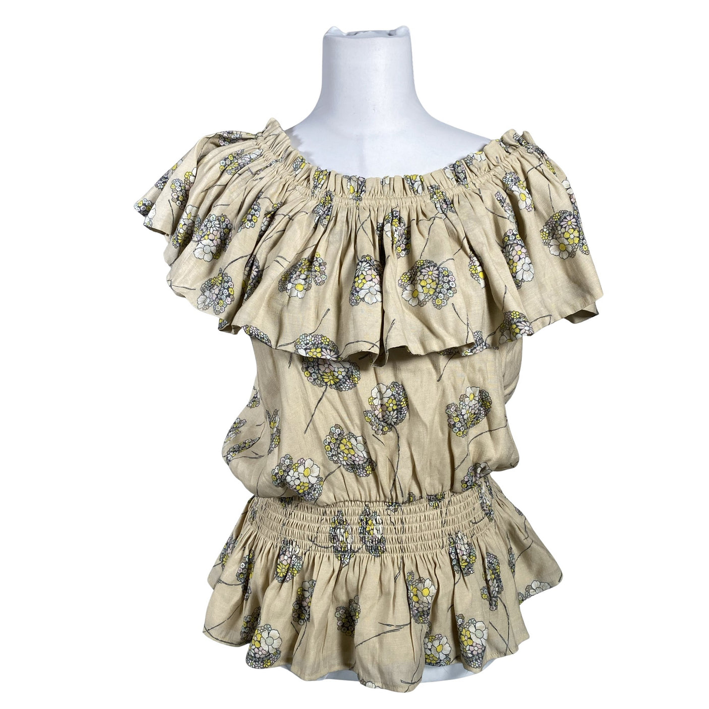 Unisex Bruuns Bazaar - Short-sleeved blouse, size 40 - Beige (1)