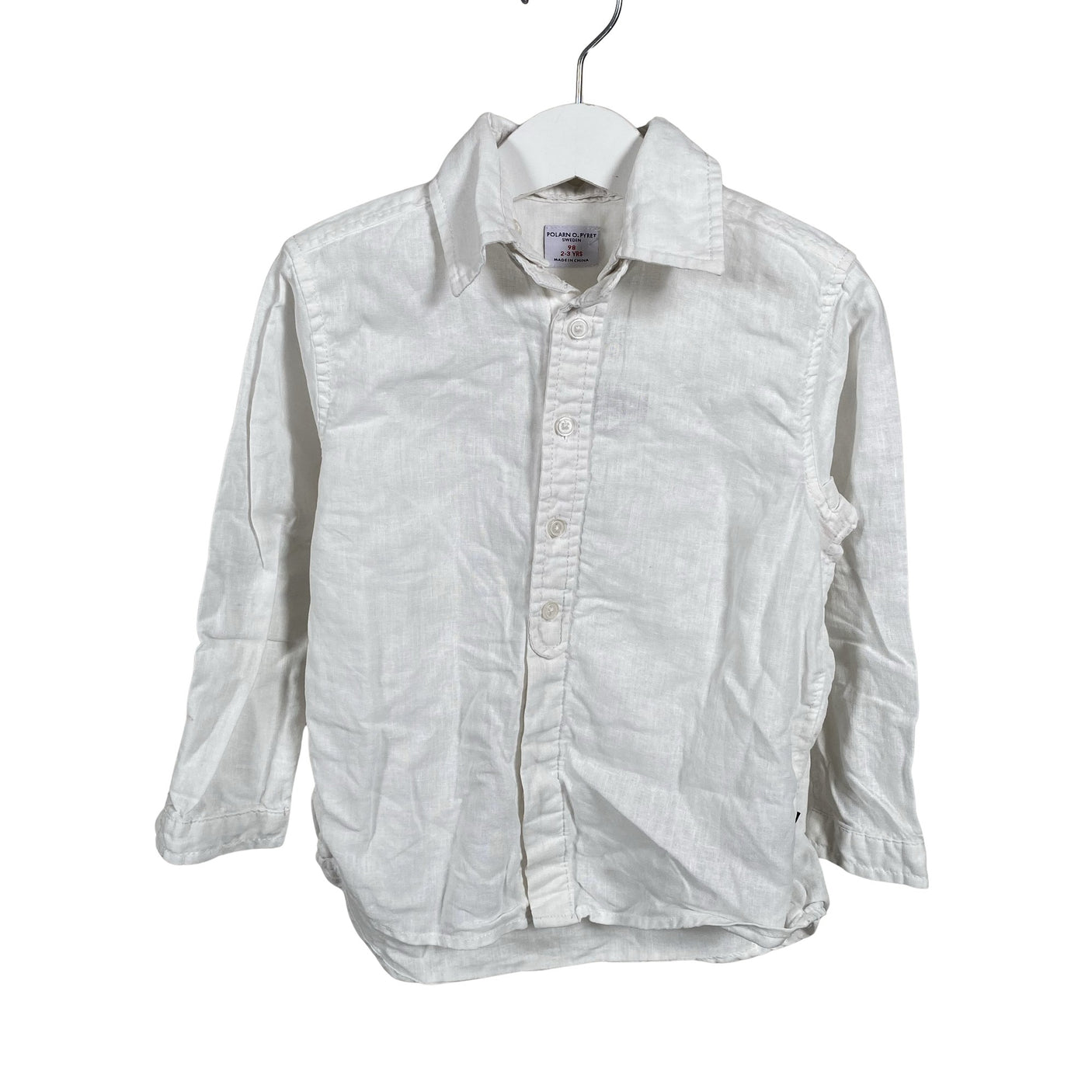 Unisex Polarn O. Pyret - Collared shirt, size 92 - 98 - White (1)