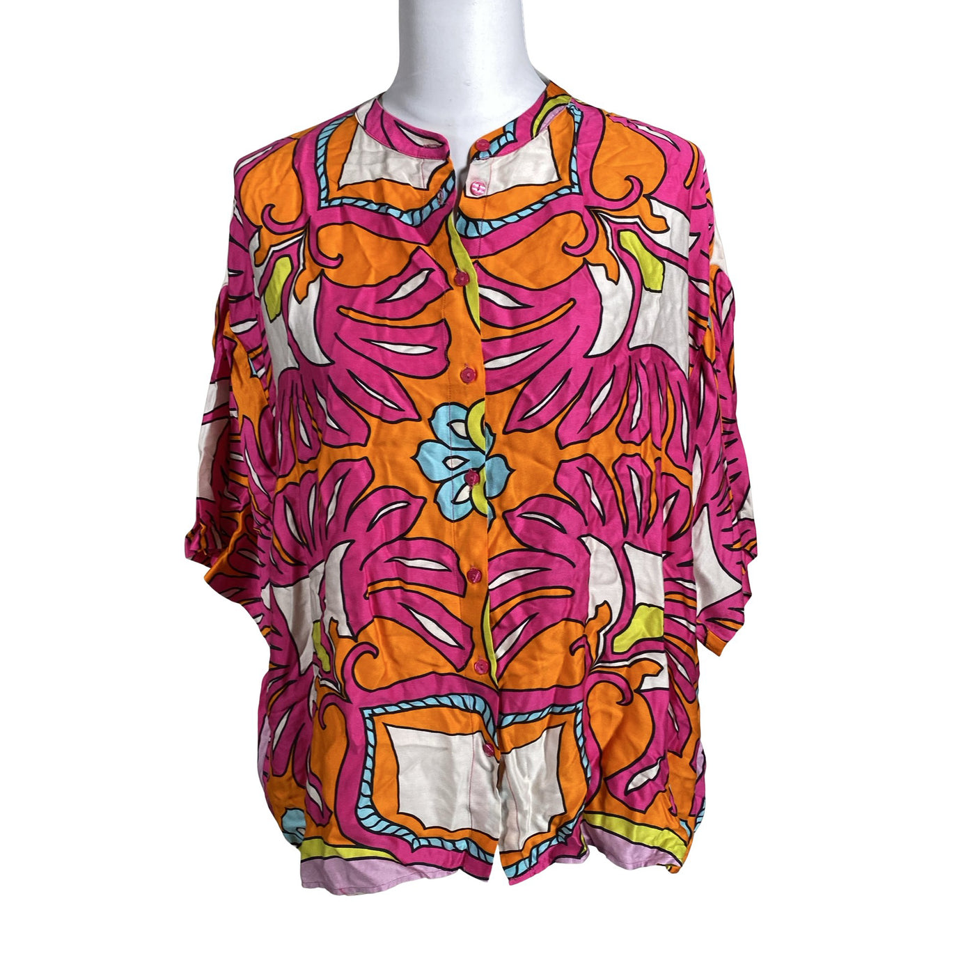 Unisex Milano Italy - Short-sleeved blouse, size 38 - Pink (1)