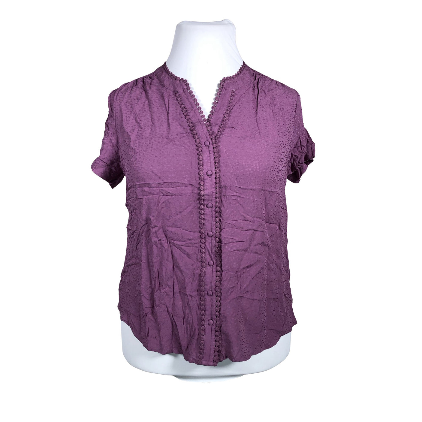 Unisex Rose Bud - Short-sleeved blouse, size 44 - Violet (1)