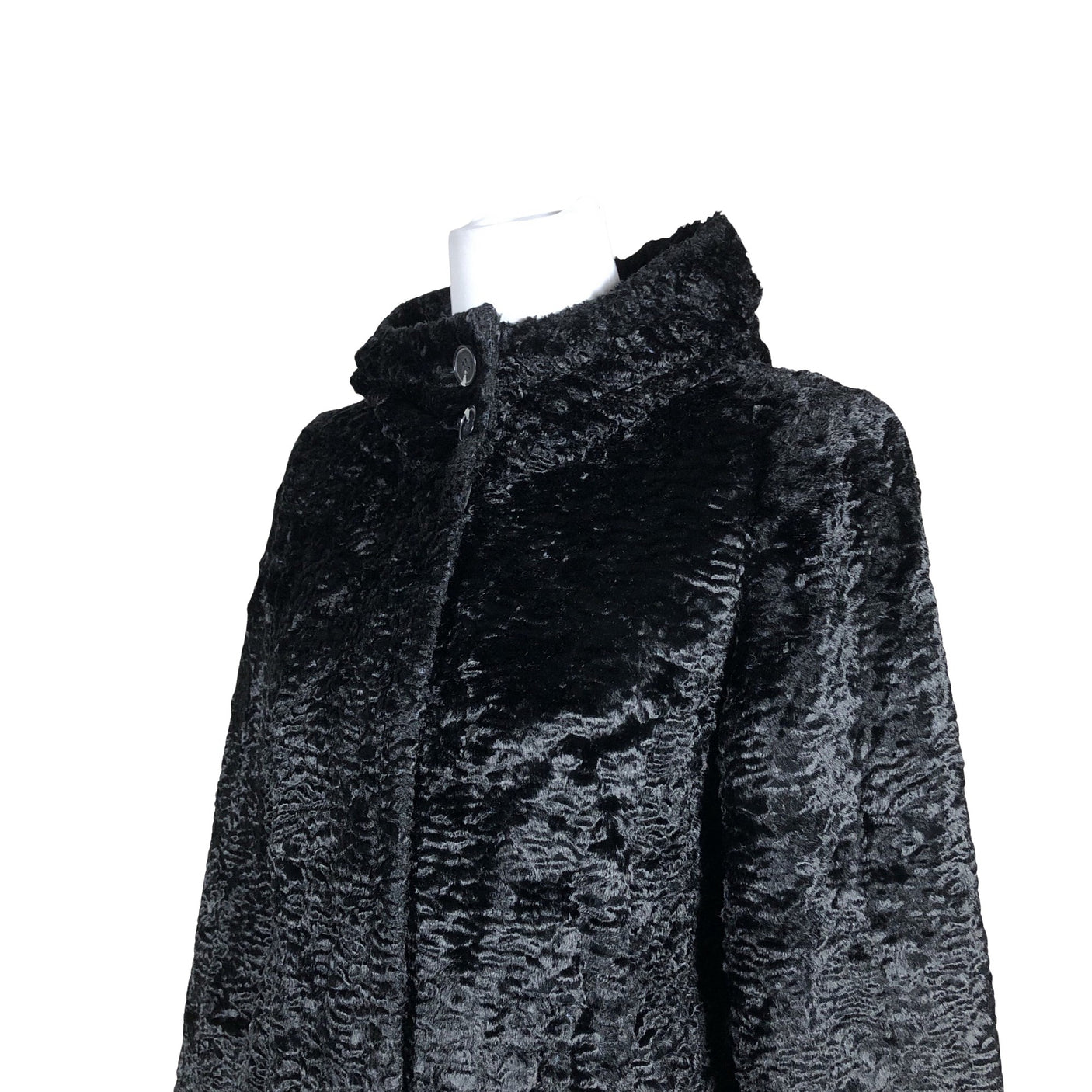 Unisex White Label - Faux fur coat, size 36 - Black (2)