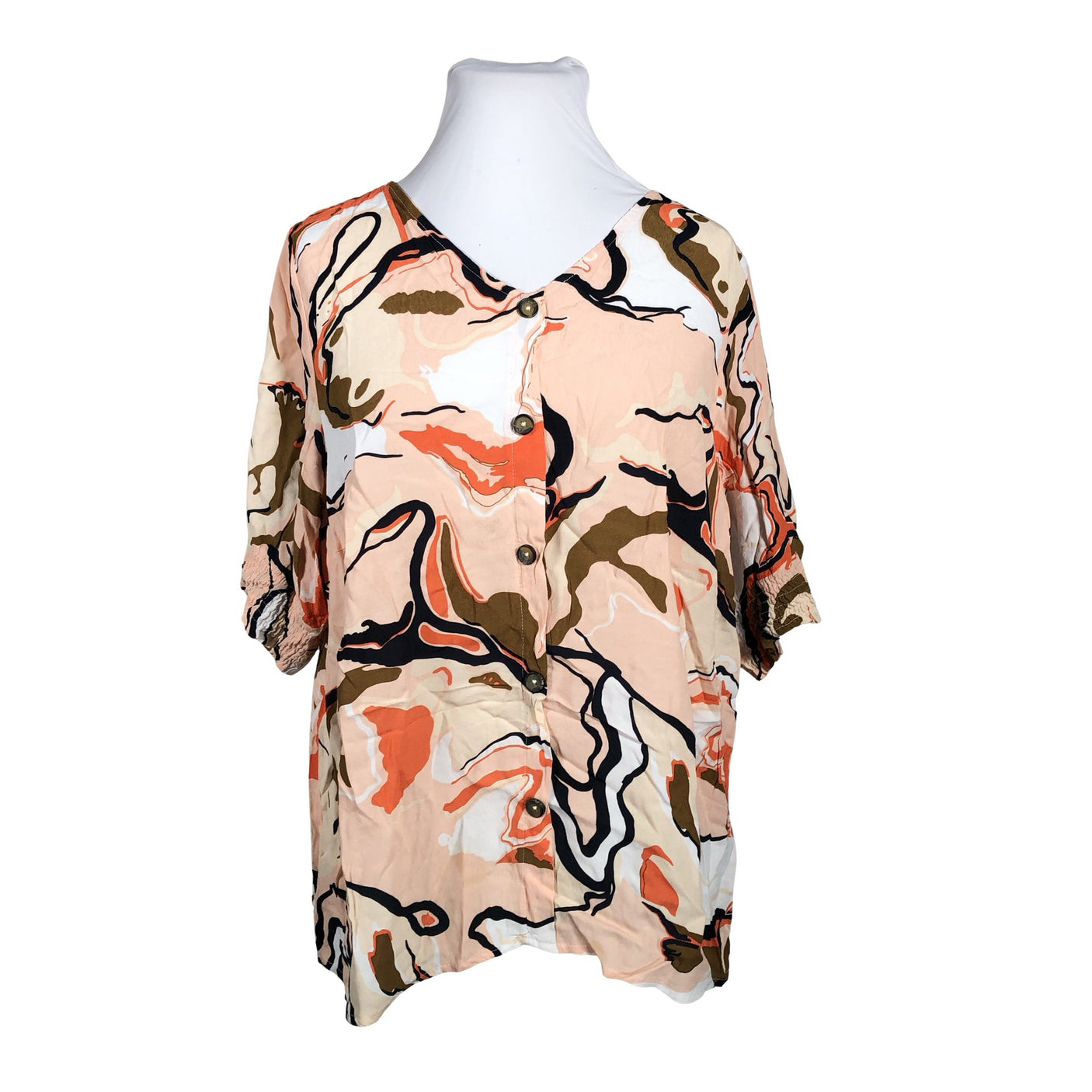 Unisex Zizzi - Short-sleeved blouse, size 46 - Beige (1)