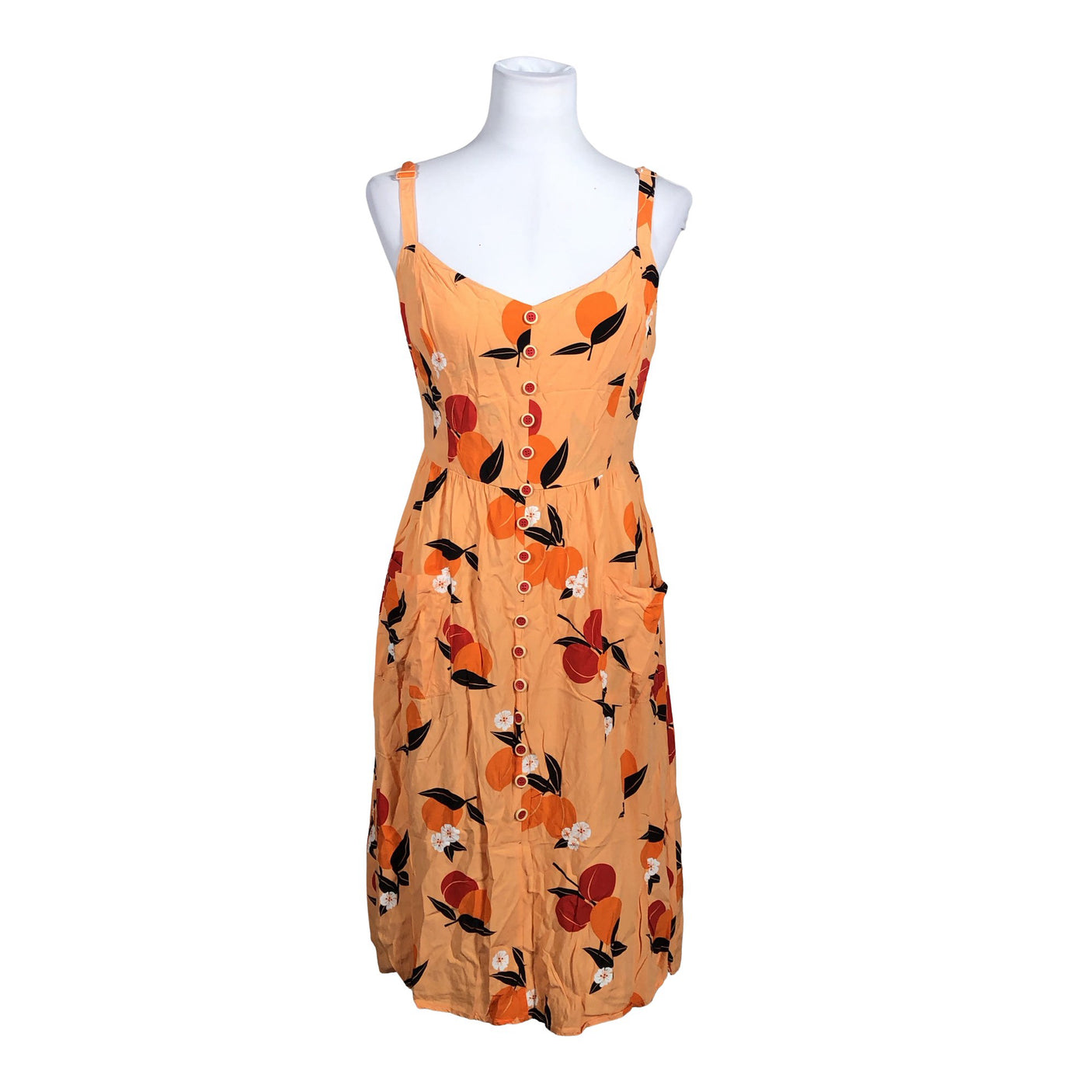 Unisex Collectif - Schiffon dress, size 40 - Orange (1)