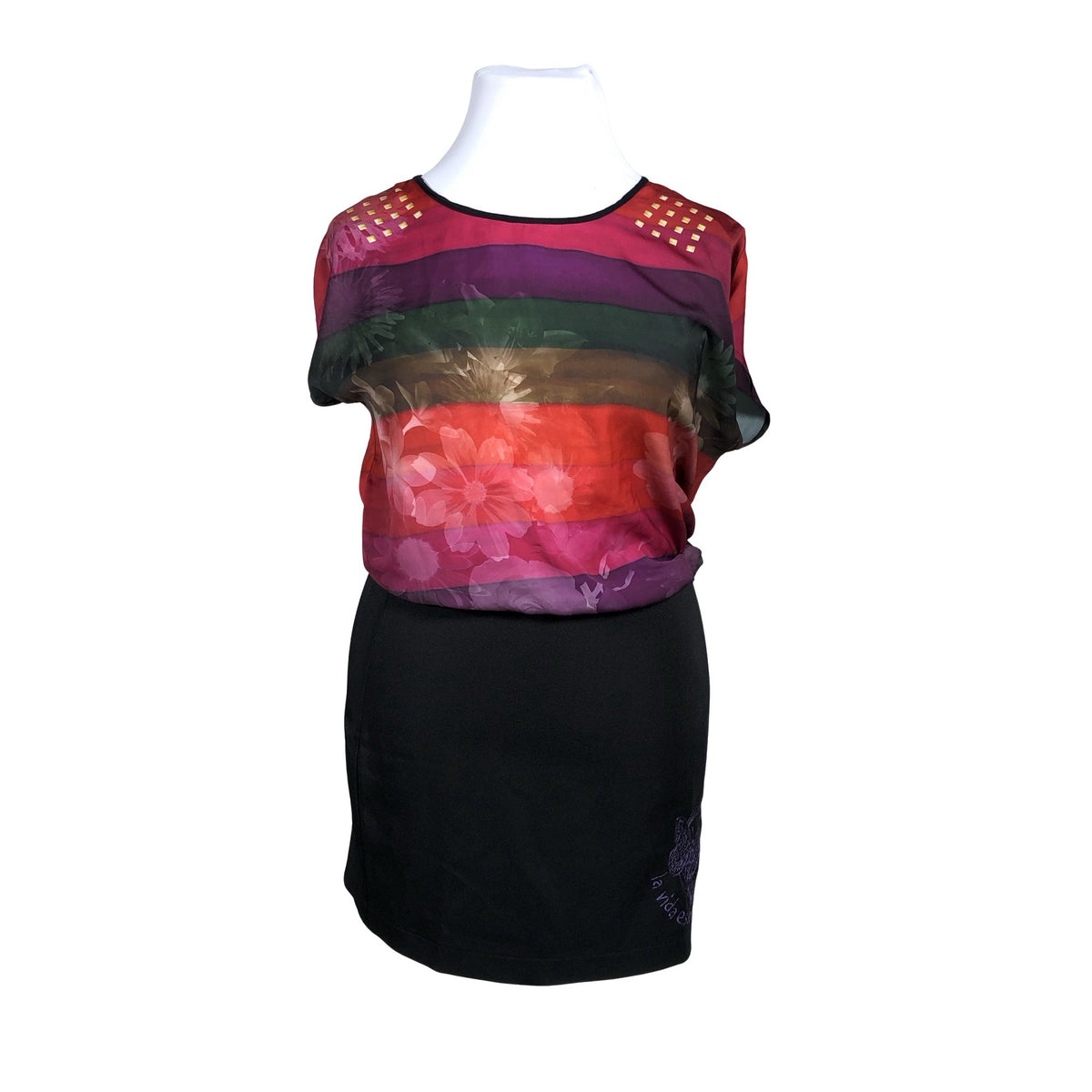 Unisex Desigual - Schiffon dress, size 42 - Red (1)