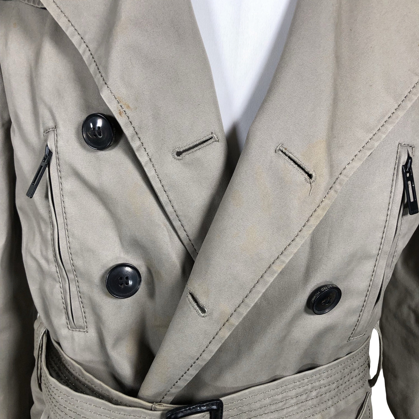 Unisex Selected - Trench coat, size S - Gray (2)
