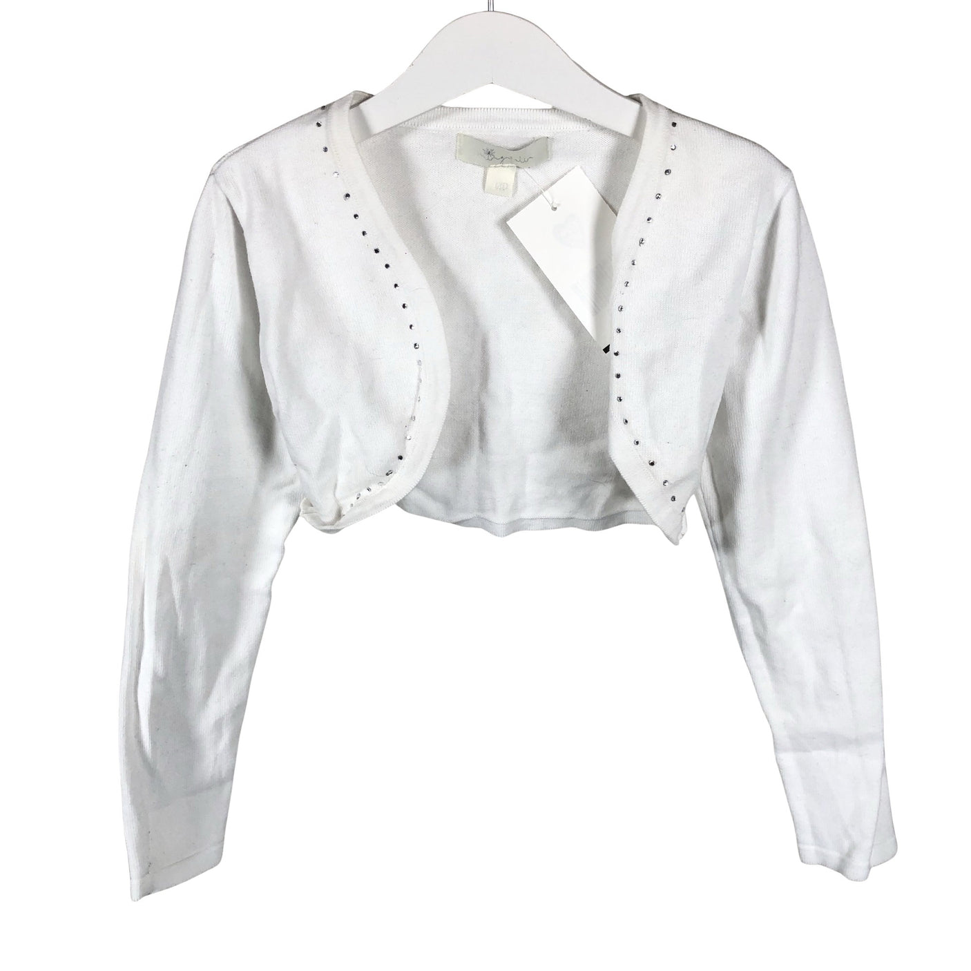 Unisex Mingnelin - Knit bolero jacket, size 134 - 140 - White (1)