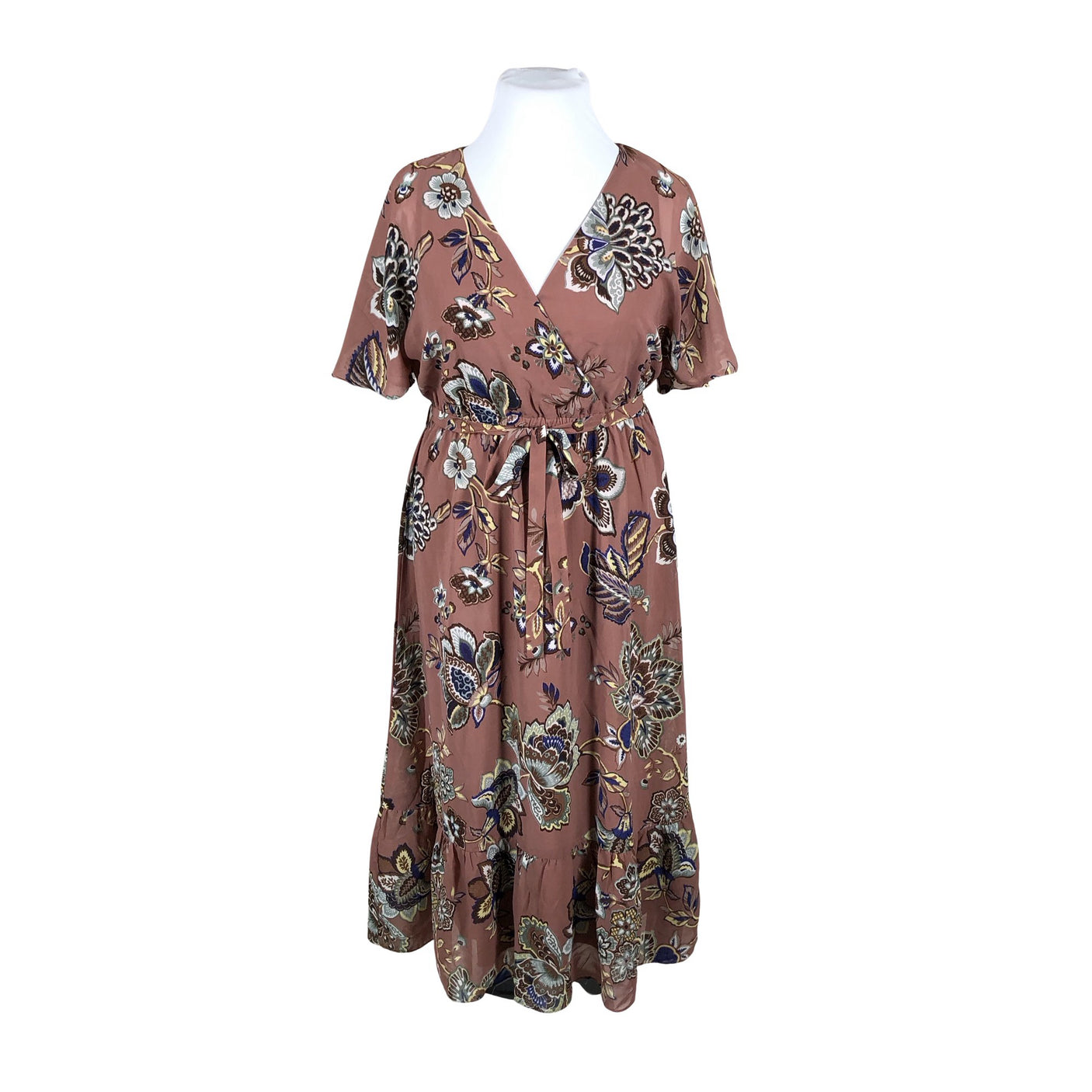 Unisex Happy Holly - Schiffon dress, size 42 - Brown (1)