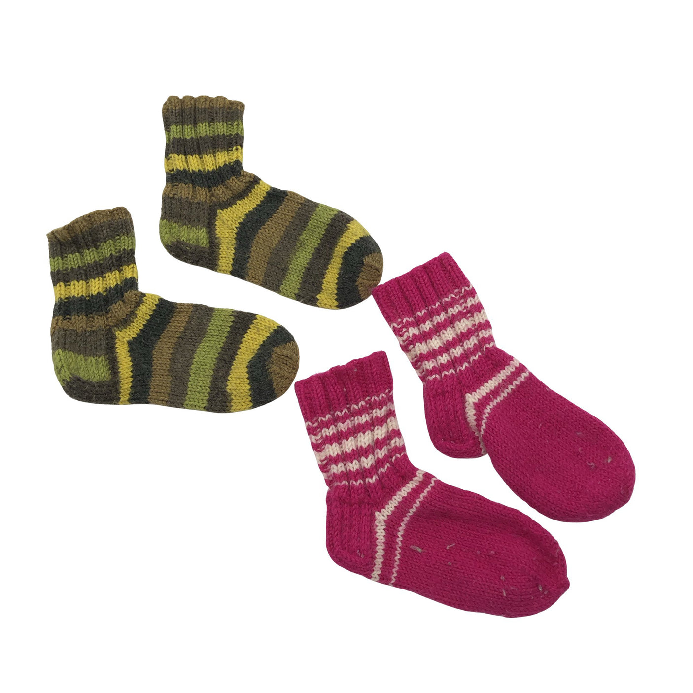 Unisex Handmade - Wool socks, size 33 - Pink (1)