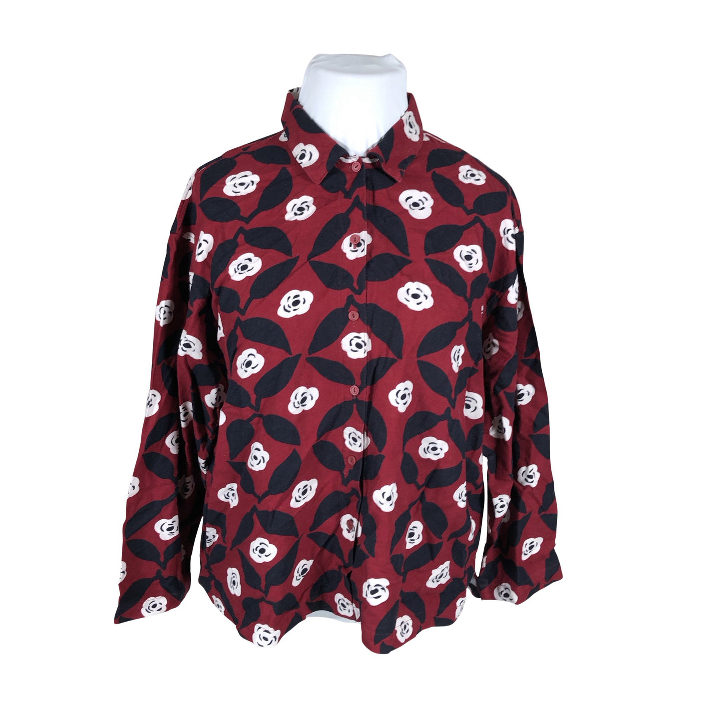 Unisex Uniqlo - Collared shirt, size 42 - Wine red (1)