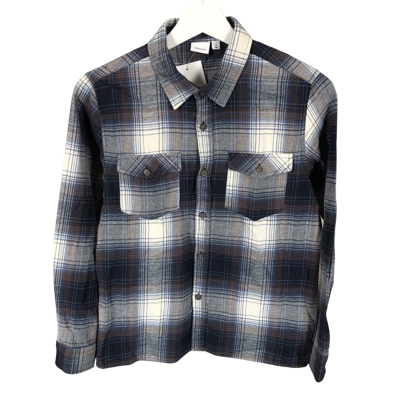 Unisex Name It - Flannel shirt, size 146 - 152 - Blue (1)