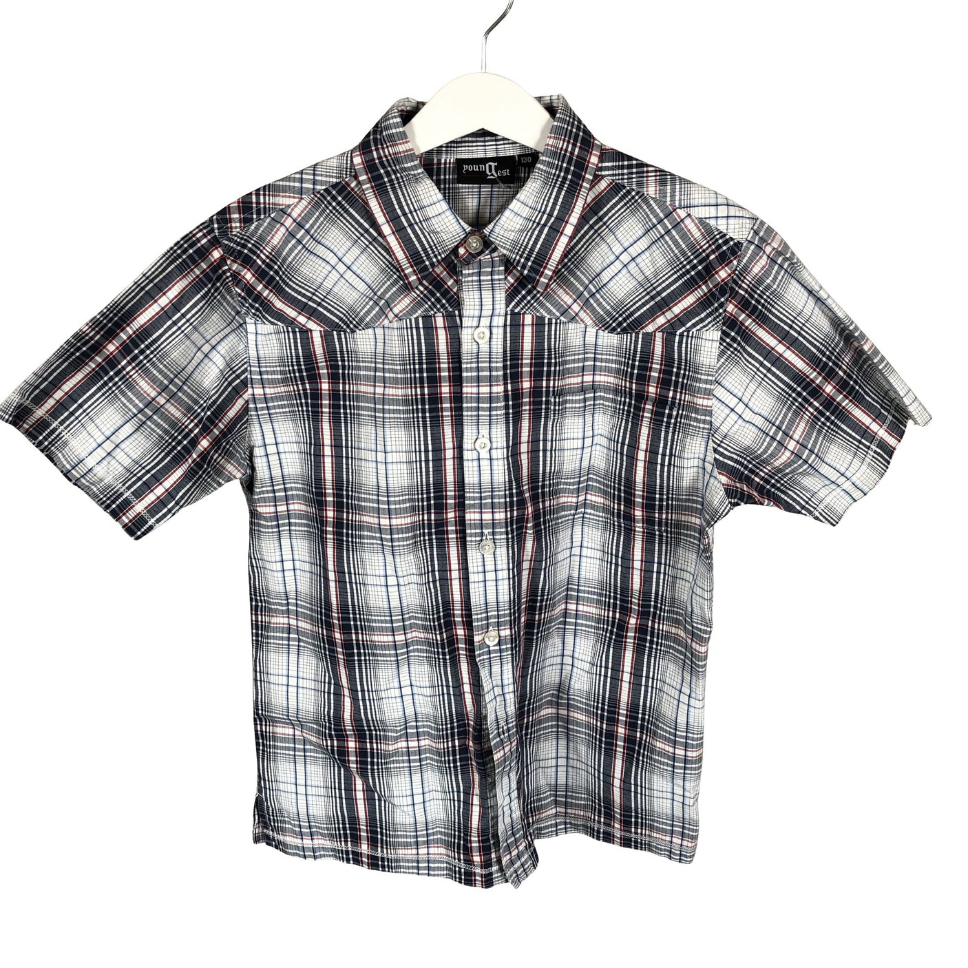 Unisex Youngest - Collared shirt, size 128 - 134 - Gray (1)
