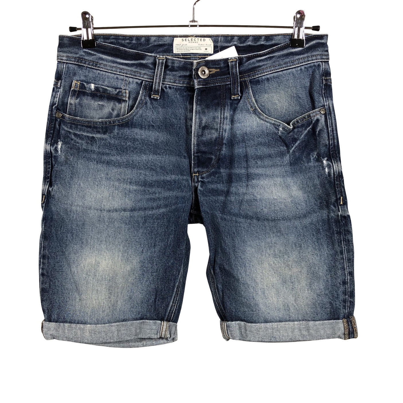 Unisex Selected - Denim shorts, size M - Blue (1)