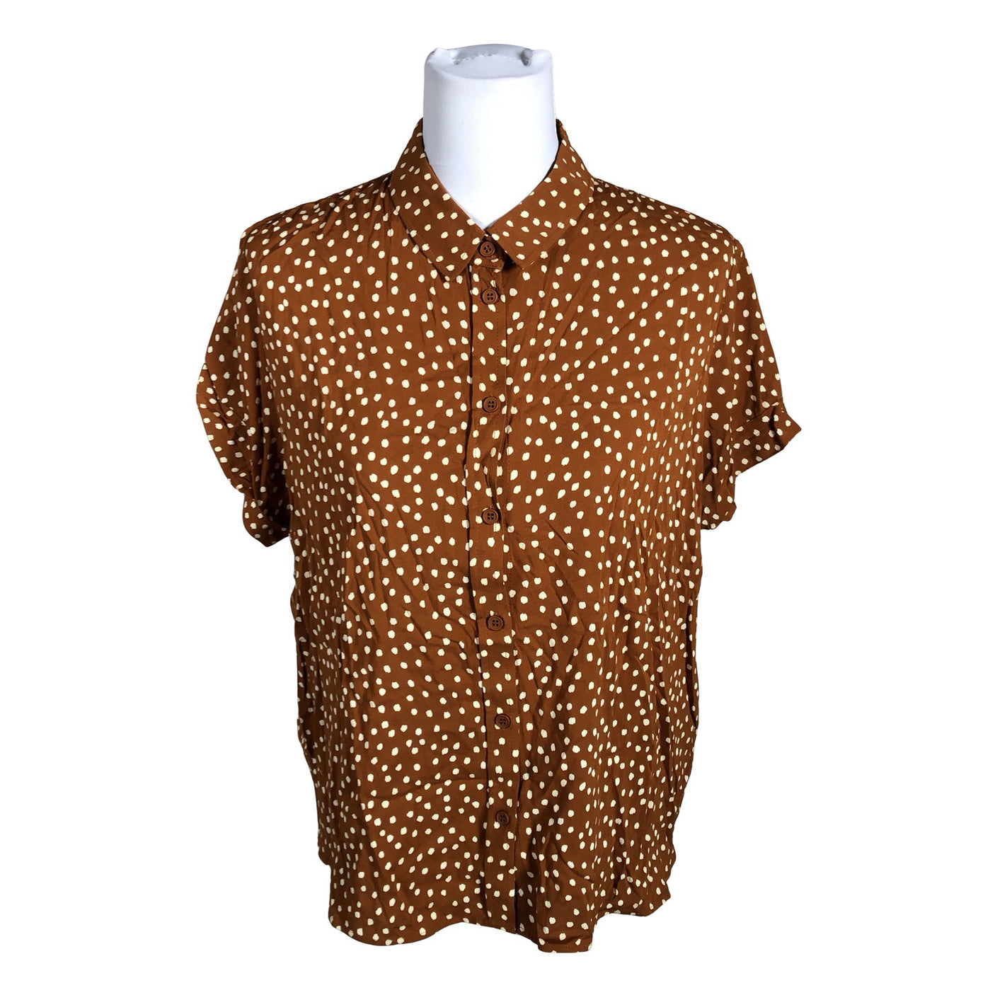 Unisex Samsoe&Samsoe - Short-sleeved blouse, size 40 - Brown (1)
