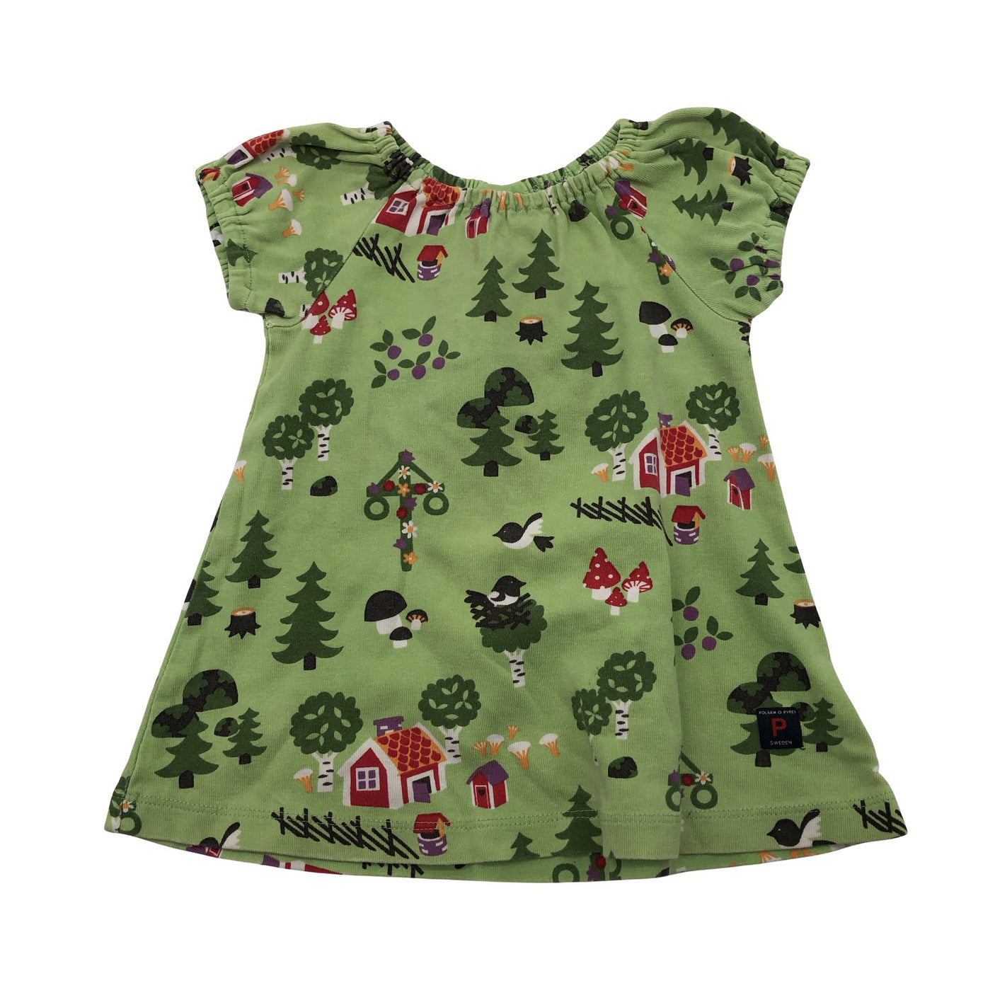 Unisex Polarn O. Pyret - Tricot dress, size 62 - 68 - Green (1)