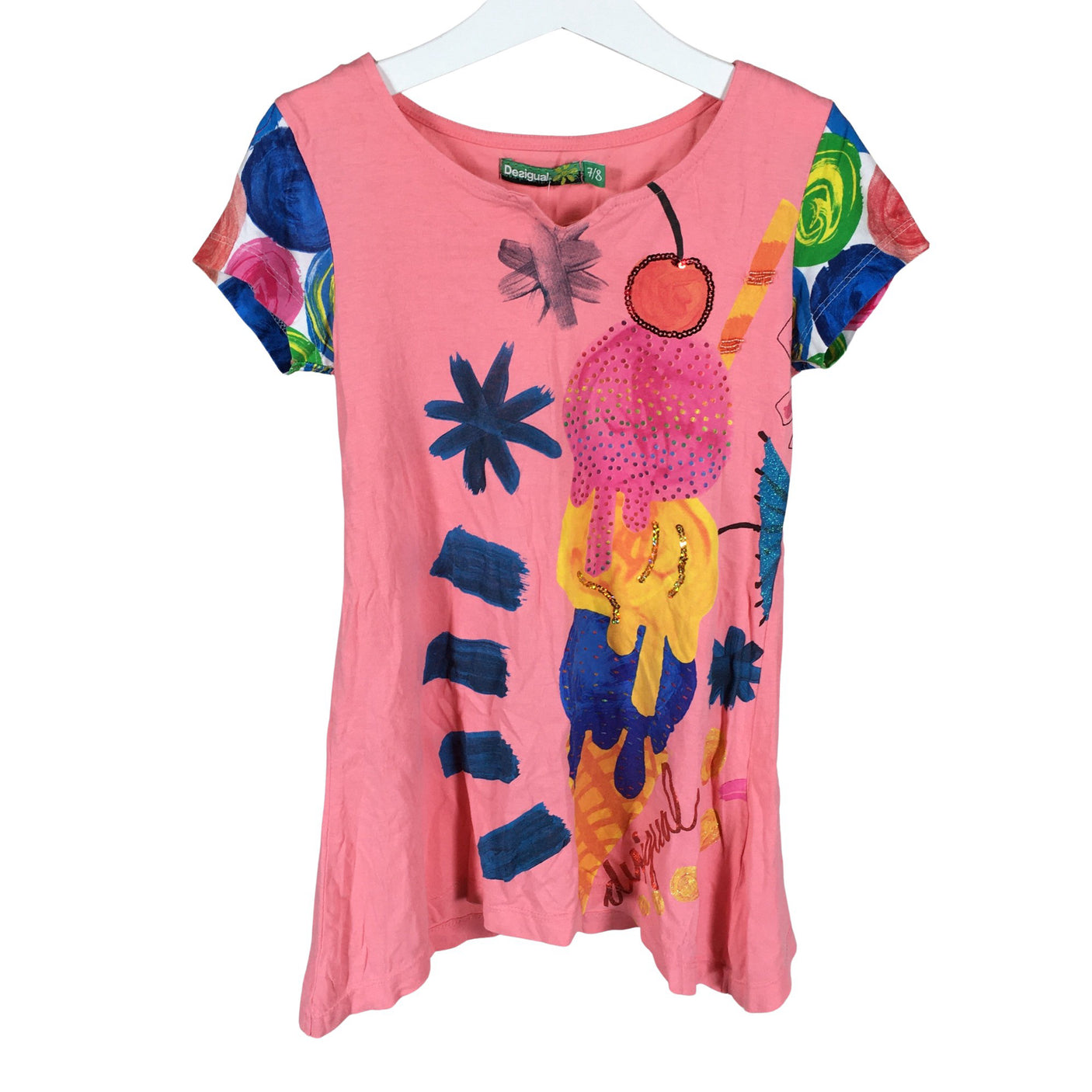Unisex Desigual - Tricot dress, size 122 - 128 - Light pink (1)