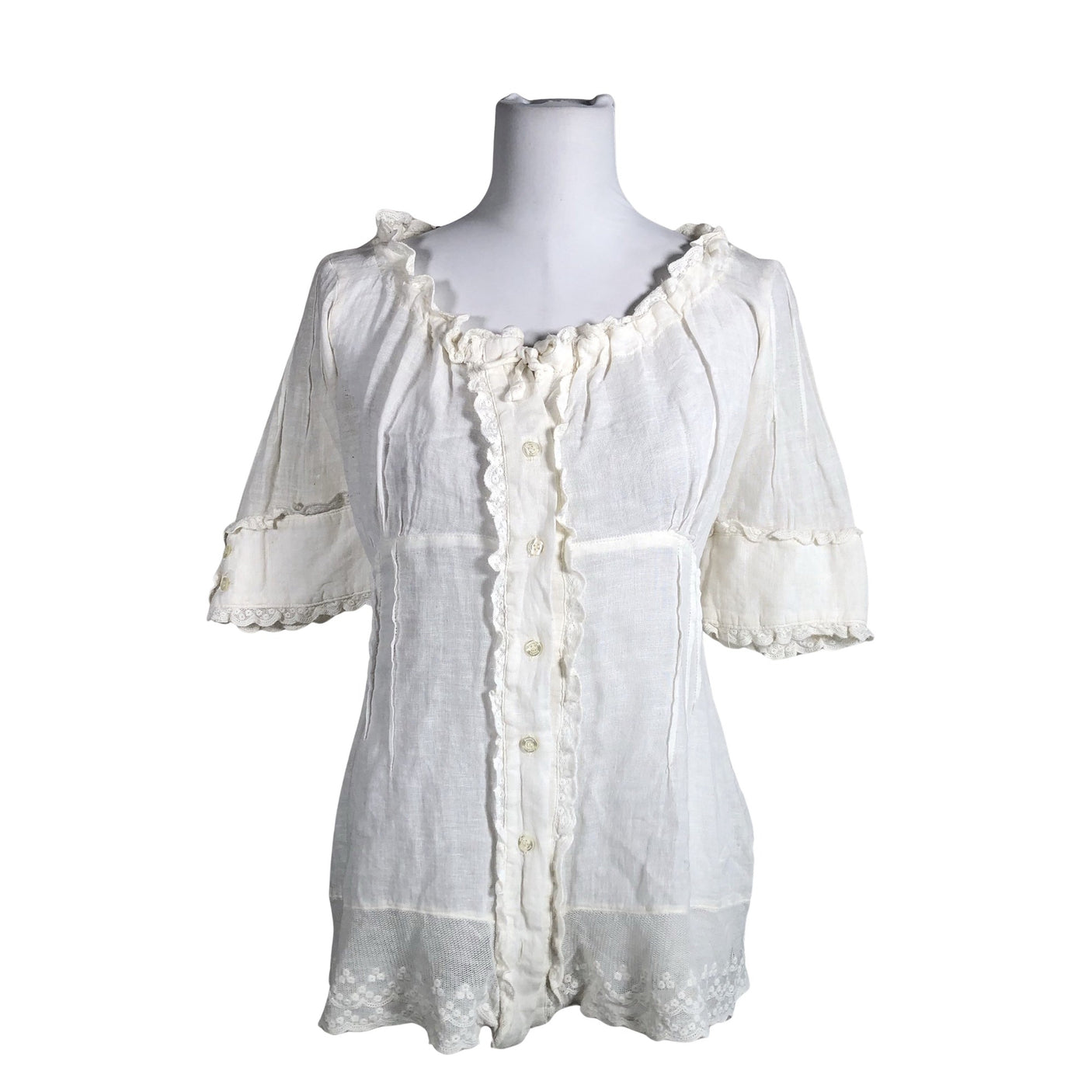 Unisex Branting - Short-sleeved blouse, size 36 - White (1)