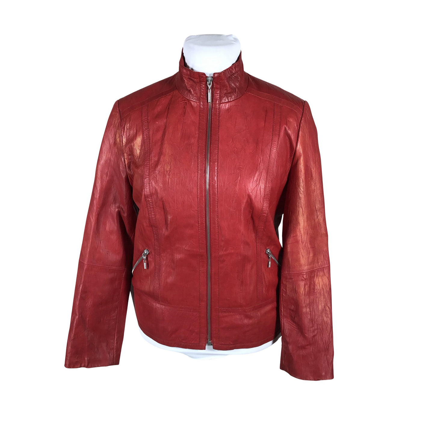 Unisex Gerry Weber - Leather jacket, size 42 - Red (1)