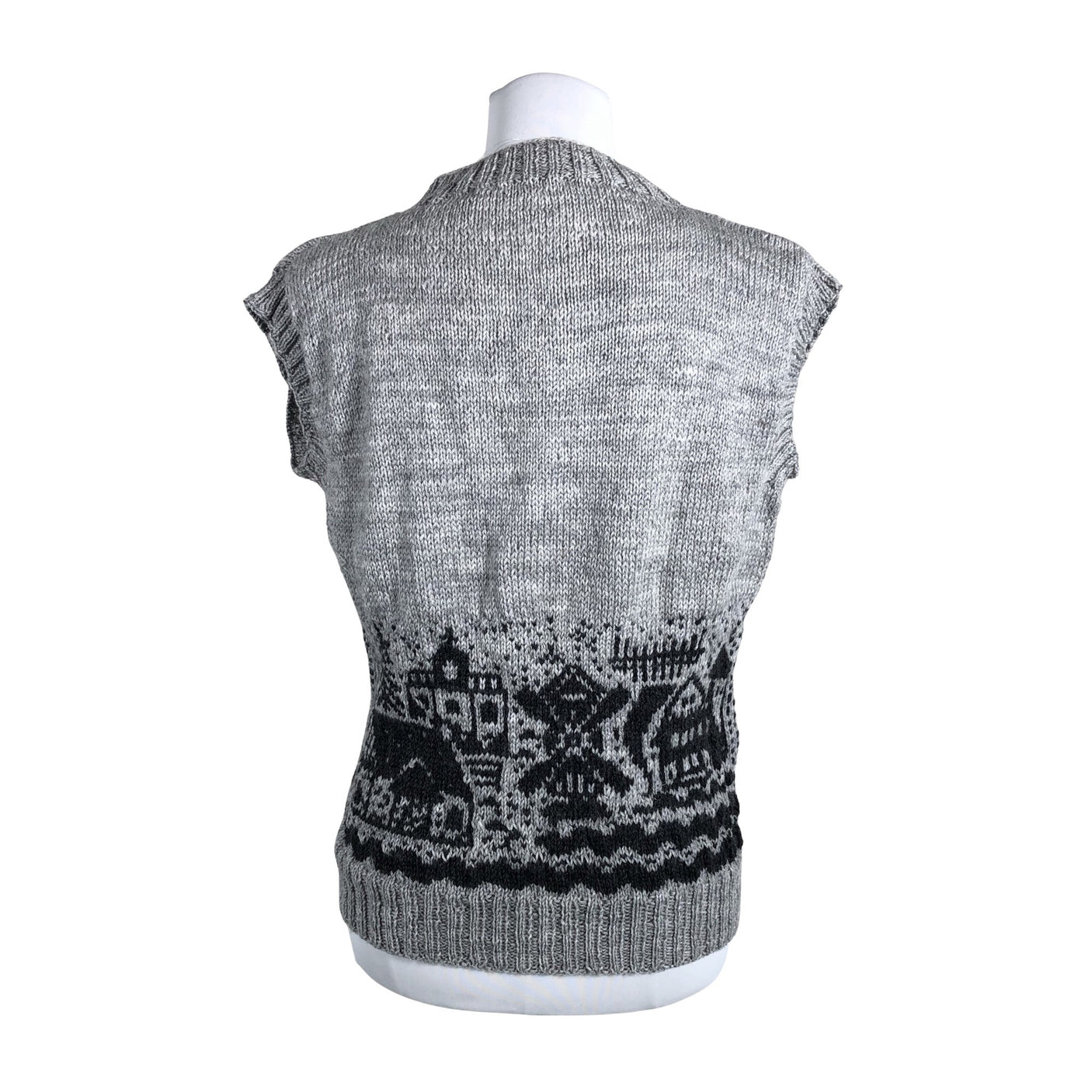 Unisex Handmade - Knit vest, size 38 - Gray (2)