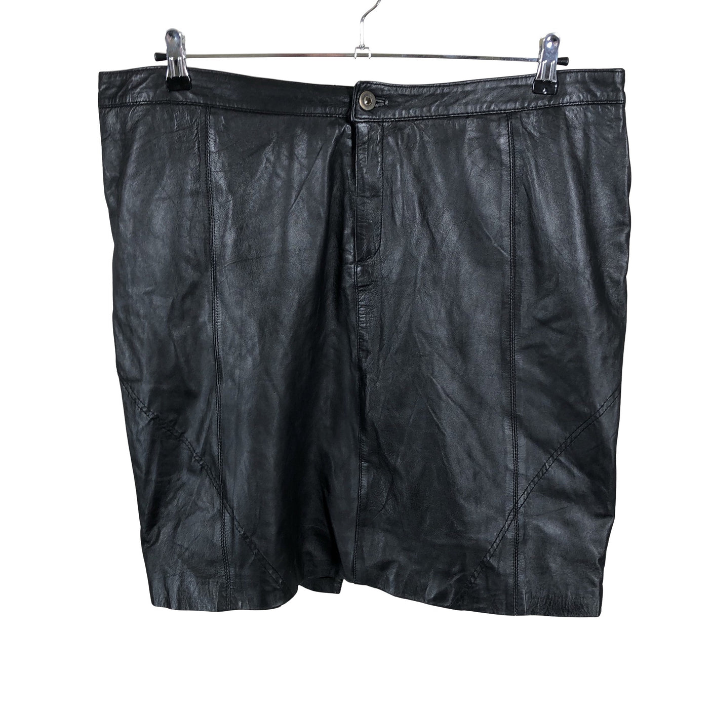 Unisex ZJ denim identity - Leather skirt, size 48 - Black (1)