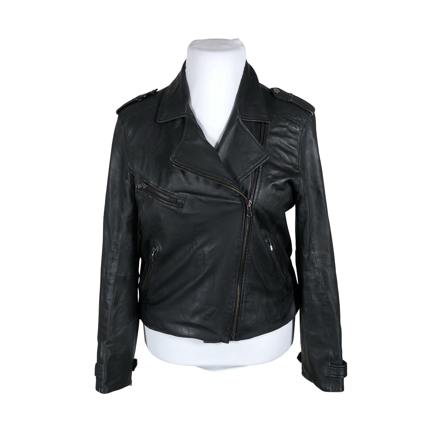 Unisex Friitala - Leather jacket, size 44 - Black (1)