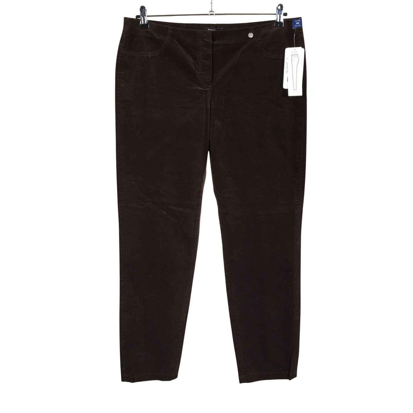 Unisex Robell - Velvet pants, size 46 - Brown (1)