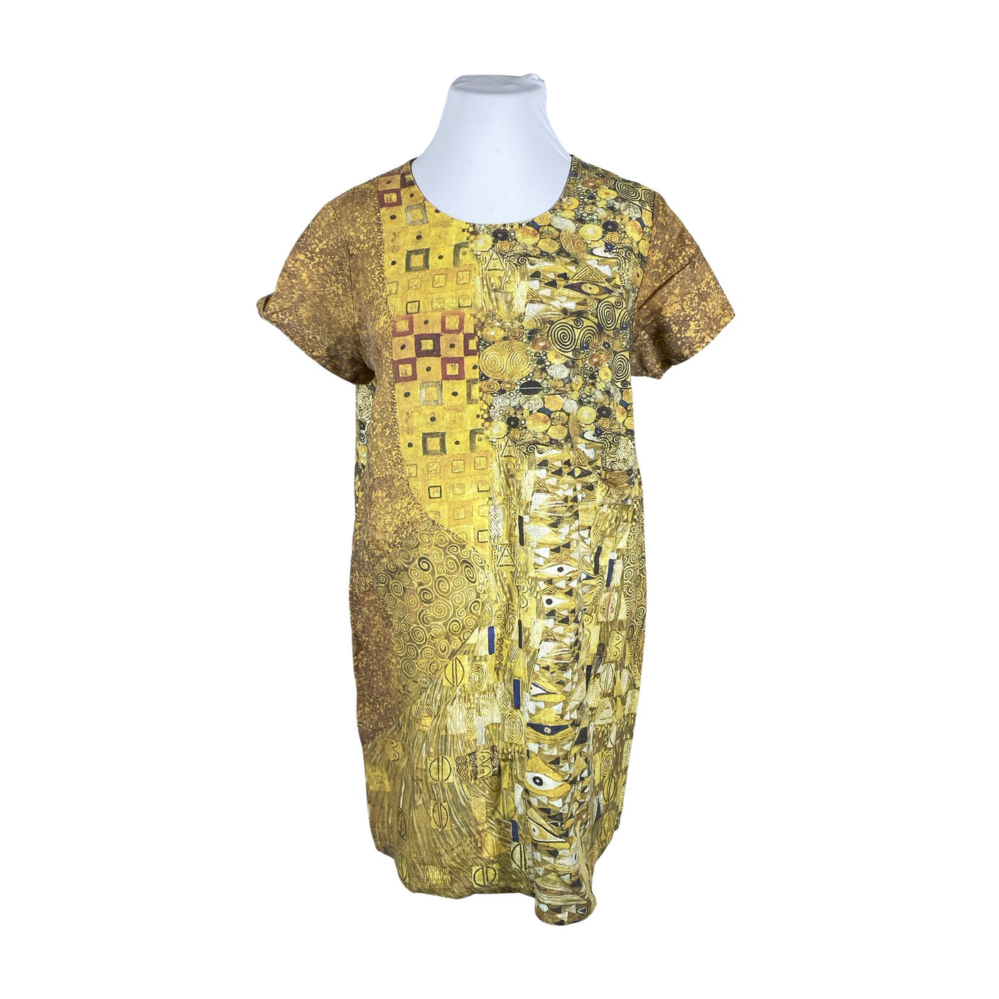 Unisex Prints on Linen - Dress, size 48 - Yellow (1)