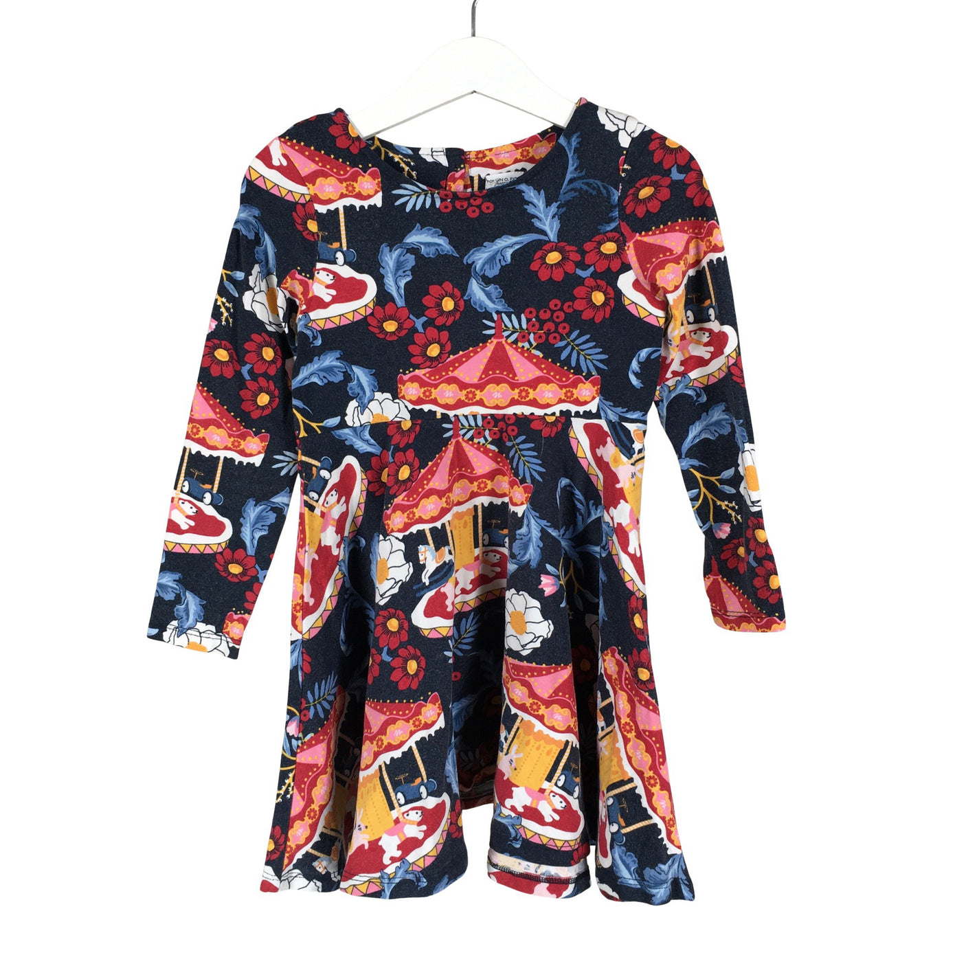 Unisex Polarn O. Pyret - Tricot dress, size 98 - 104 - Blue (1)