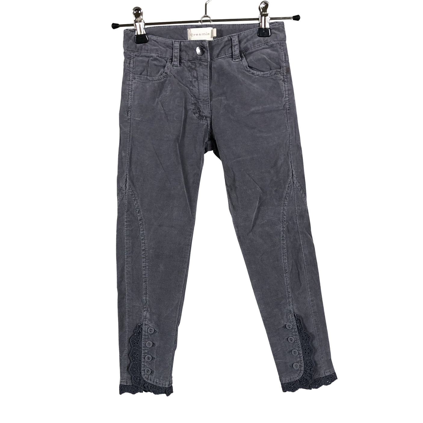 Unisex Creamie - Velvet pants, size 104 - 110 - Gray (1)