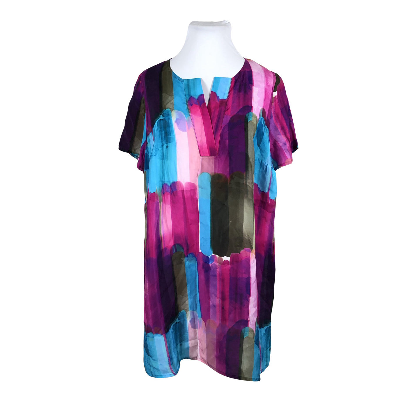 Unisex Ulla Popken - Schiffon tunic, size 46 - Violet (1)