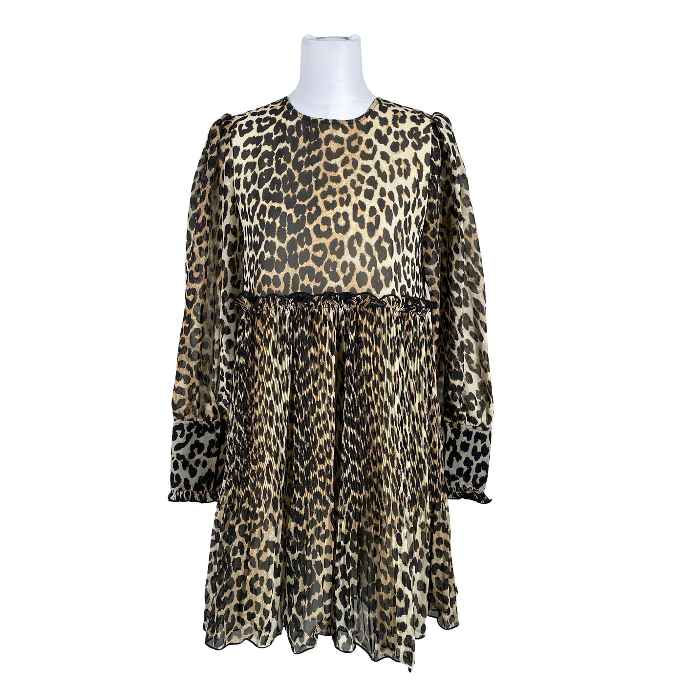 Unisex Ganni - Schiffon dress, size 38 - Brown (1)