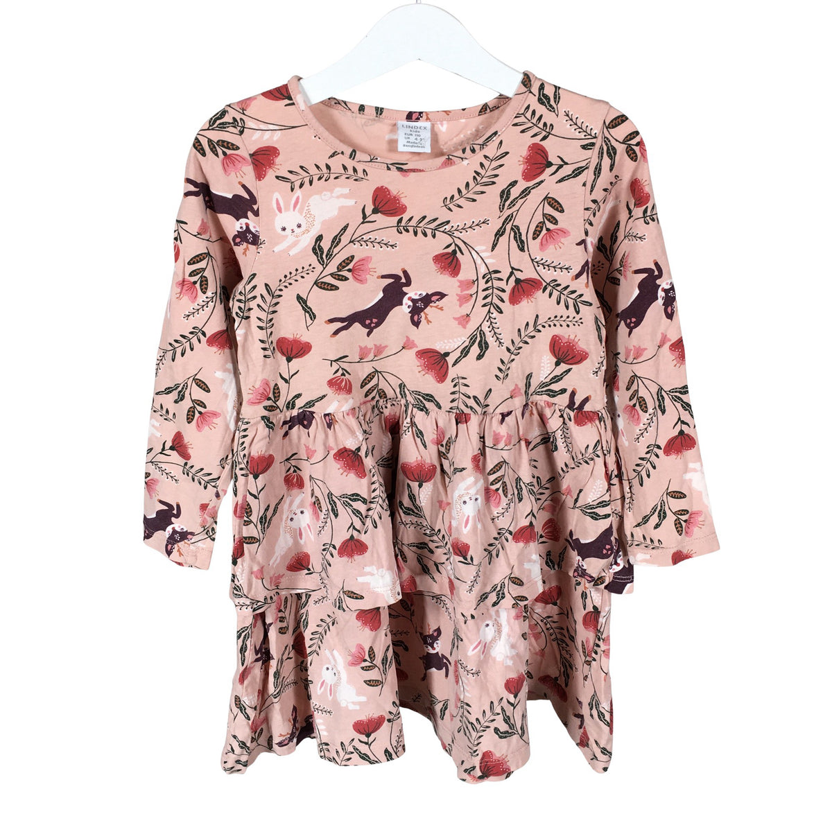 Unisex Lindex - Tricot dress, size 104 - 110 - Light pink (1)