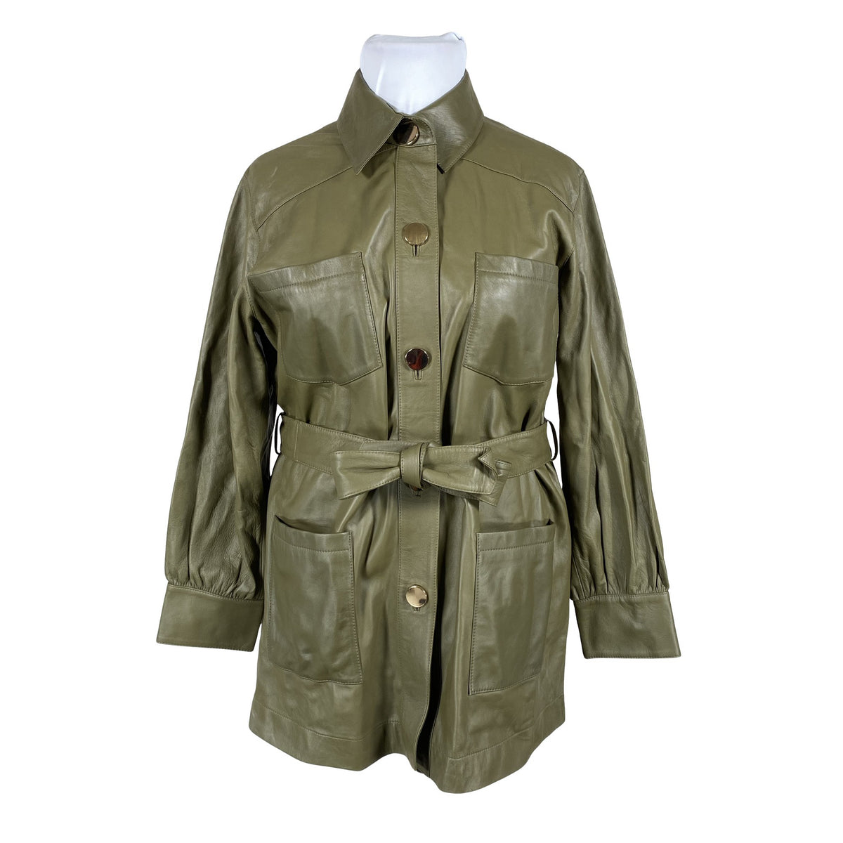 Unisex DAY Birger et Mikkelsen - Leather jacket, size 42 - Green (1)
