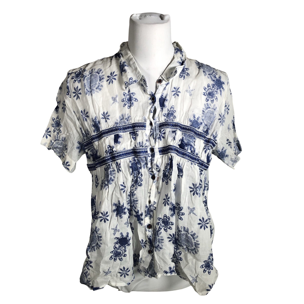 Unisex Le Jean De Marithe + Francois Girbaud - Short-sleeved blouse, size 40 - Blue (1)