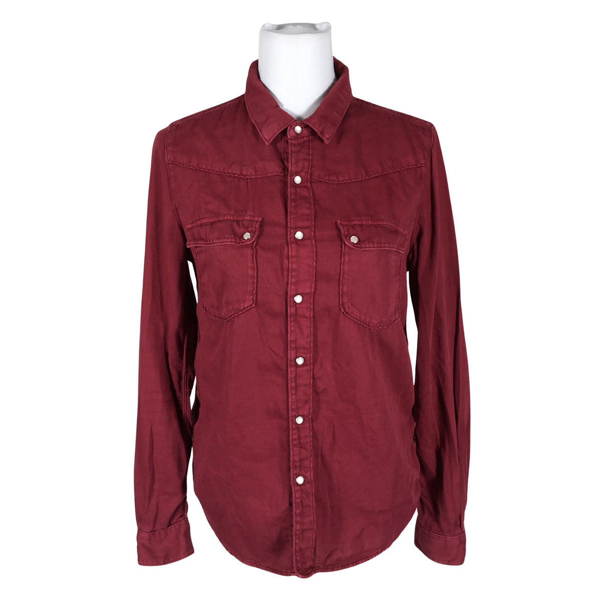 Unisex ba&sh - Denim shirt, size 36 - Wine red (1)