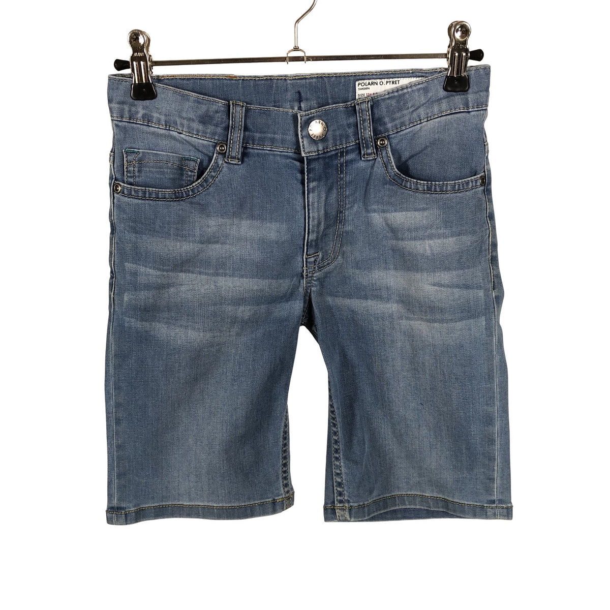 Unisex Polarn O. Pyret - Denim shorts, size 128 - 134 - Blue (1)
