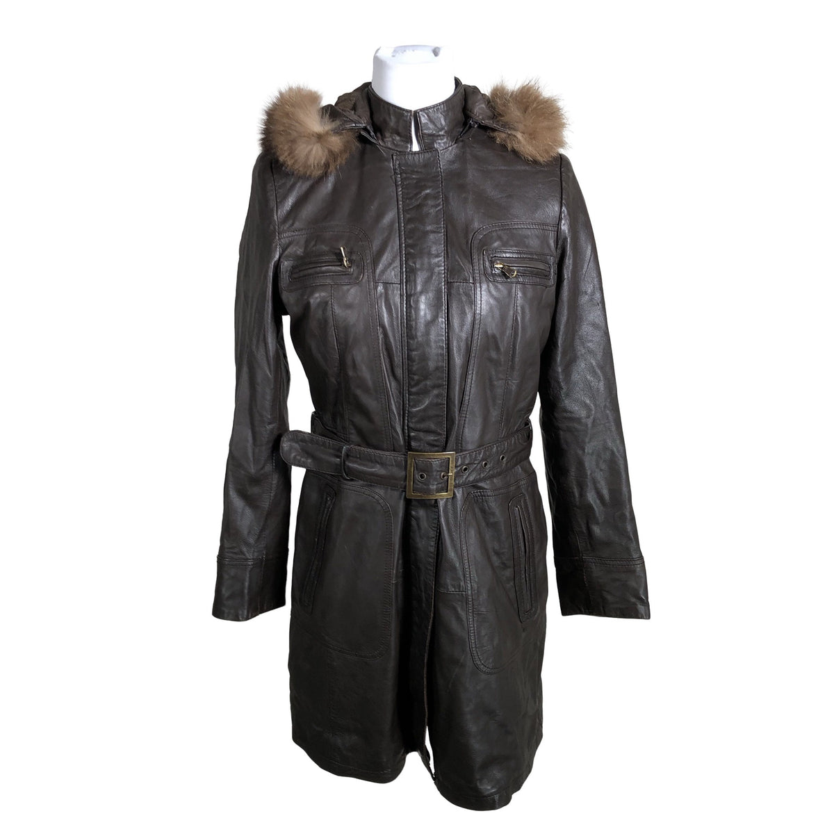 Unisex Cortefiel - Leather jacket, size 38 - Brown (1)