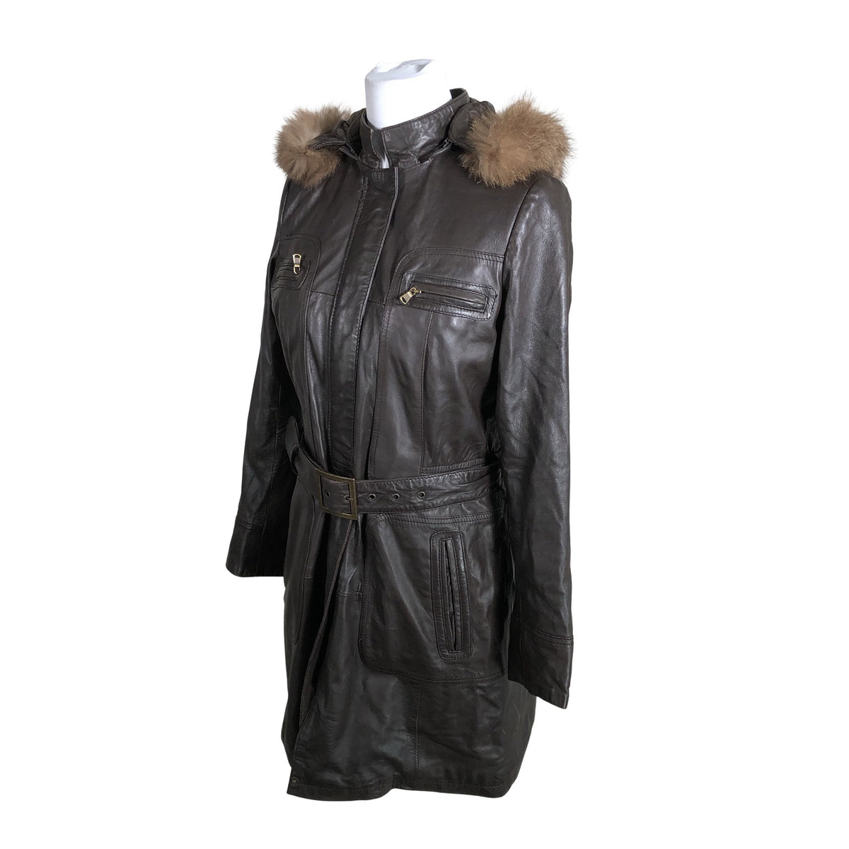 Unisex Cortefiel - Leather jacket, size 38 - Brown (3)