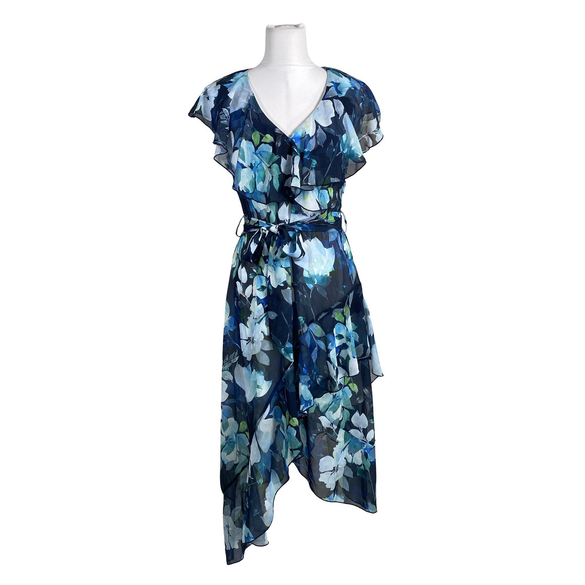 Unisex Awama - Schiffon dress, size 38 - Blue (1)