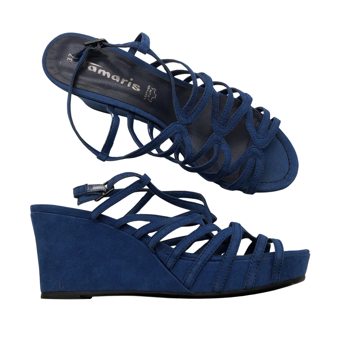 Unisex Tamaris - Wedge sandals, size 37 - Blue (1)
