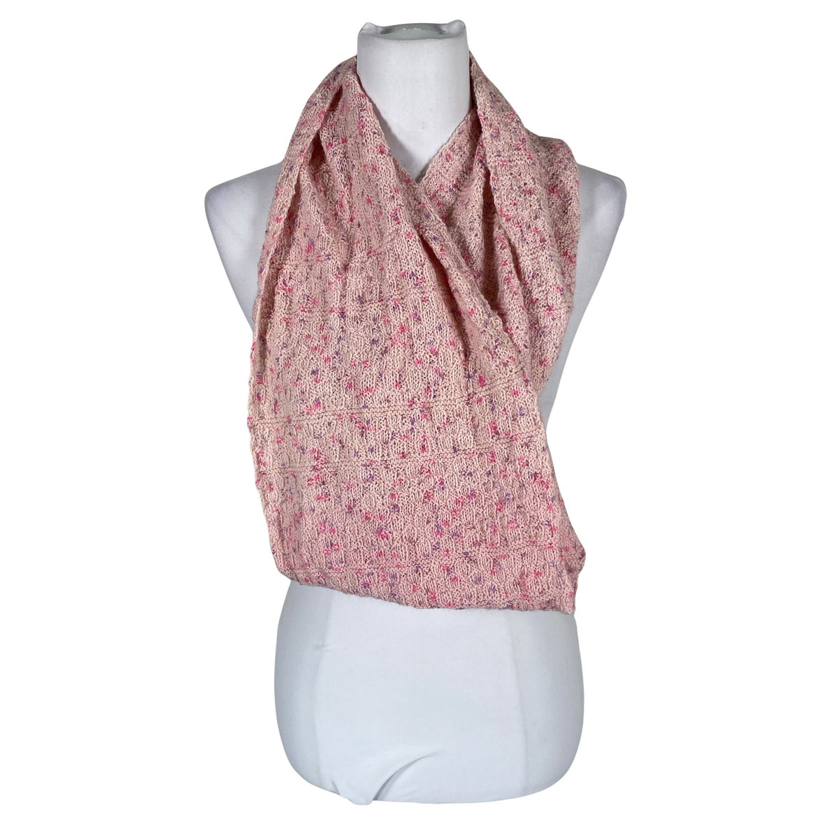 Unisex Handmade - Circle scarf, size Midi - Light pink (1)
