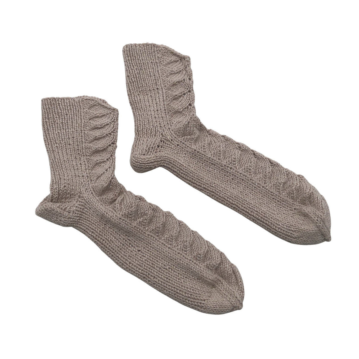 Unisex Handmade - Wool socks, size 36 - Beige (1)