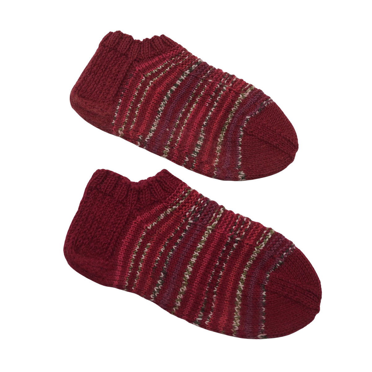 Unisex Handmade - Wool socks, size 40 - Wine red (1)