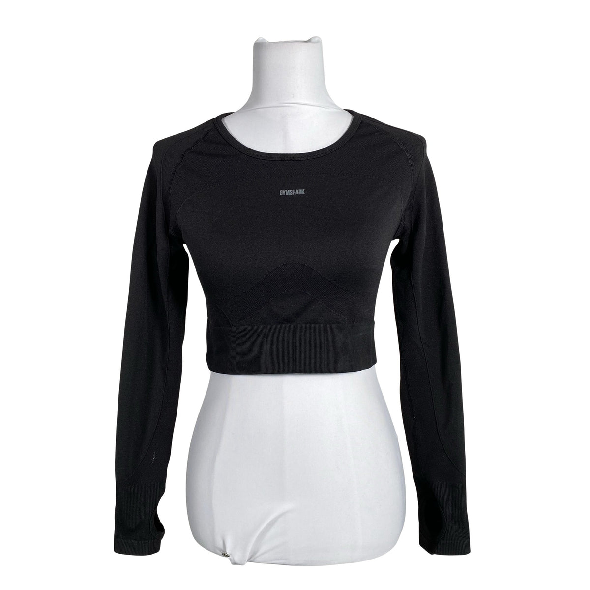 Unisex Gymshark - Sports shirt, long sleeve, size 36 - Black (1)