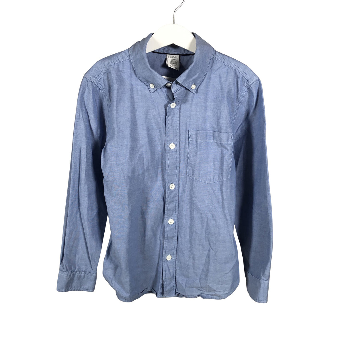 Unisex Lindex - Collared shirt, size 128 - 134 - Blue (1)