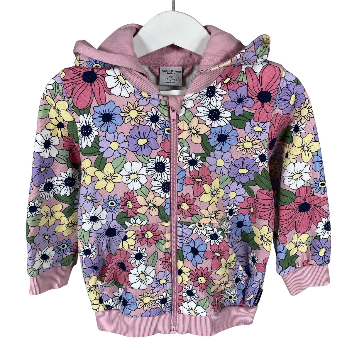 Unisex Polarn O. Pyret - Hoodie, size 86 - 92 - Light pink (1)