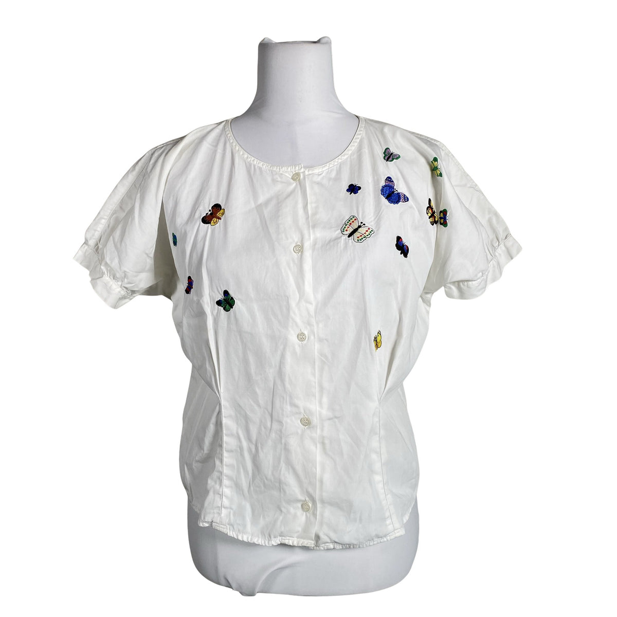 Unisex Benetton - Short-sleeved blouse, size 36 - White (1)
