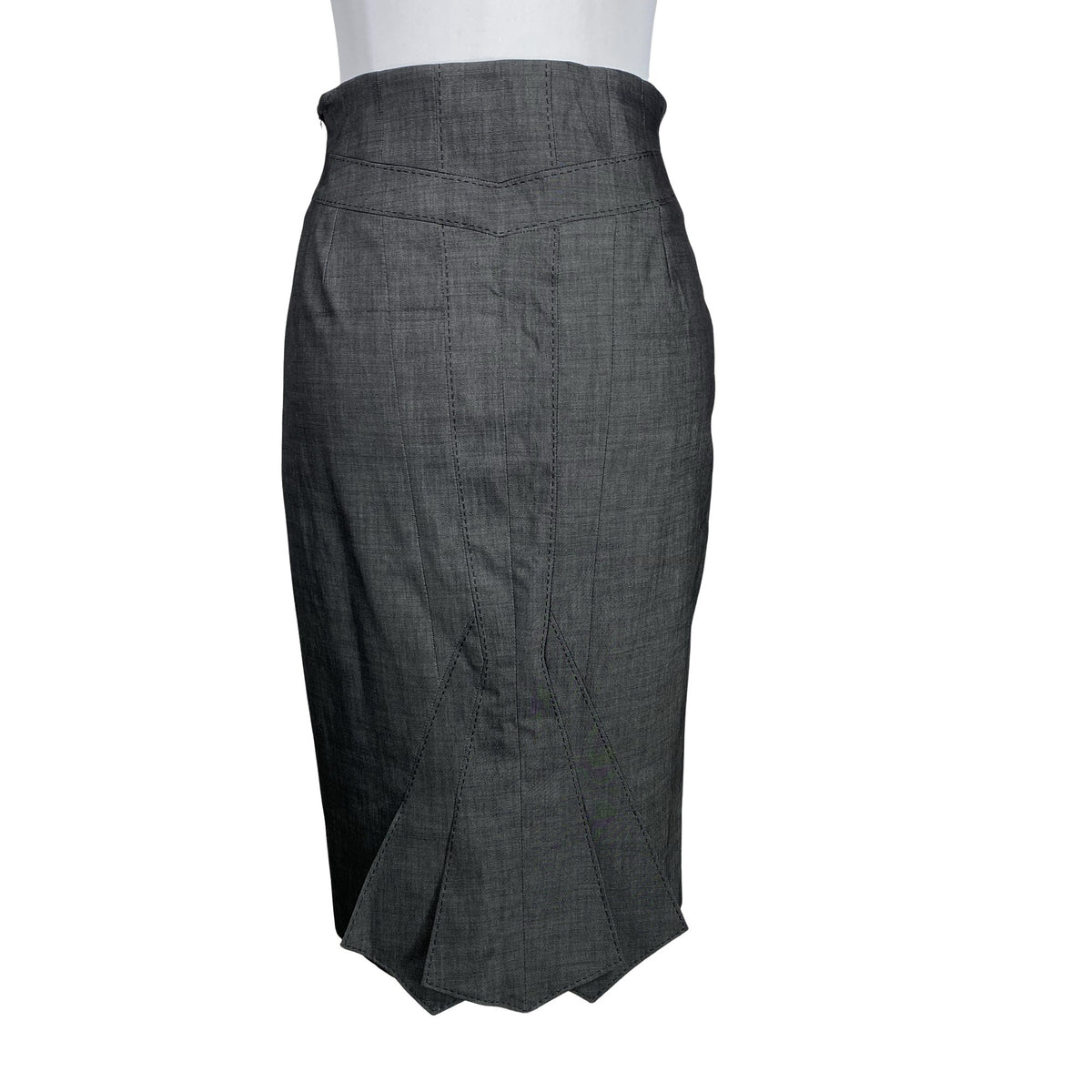 Unisex Karen Millen - Pencil skirt, size 38 - Gray (2)