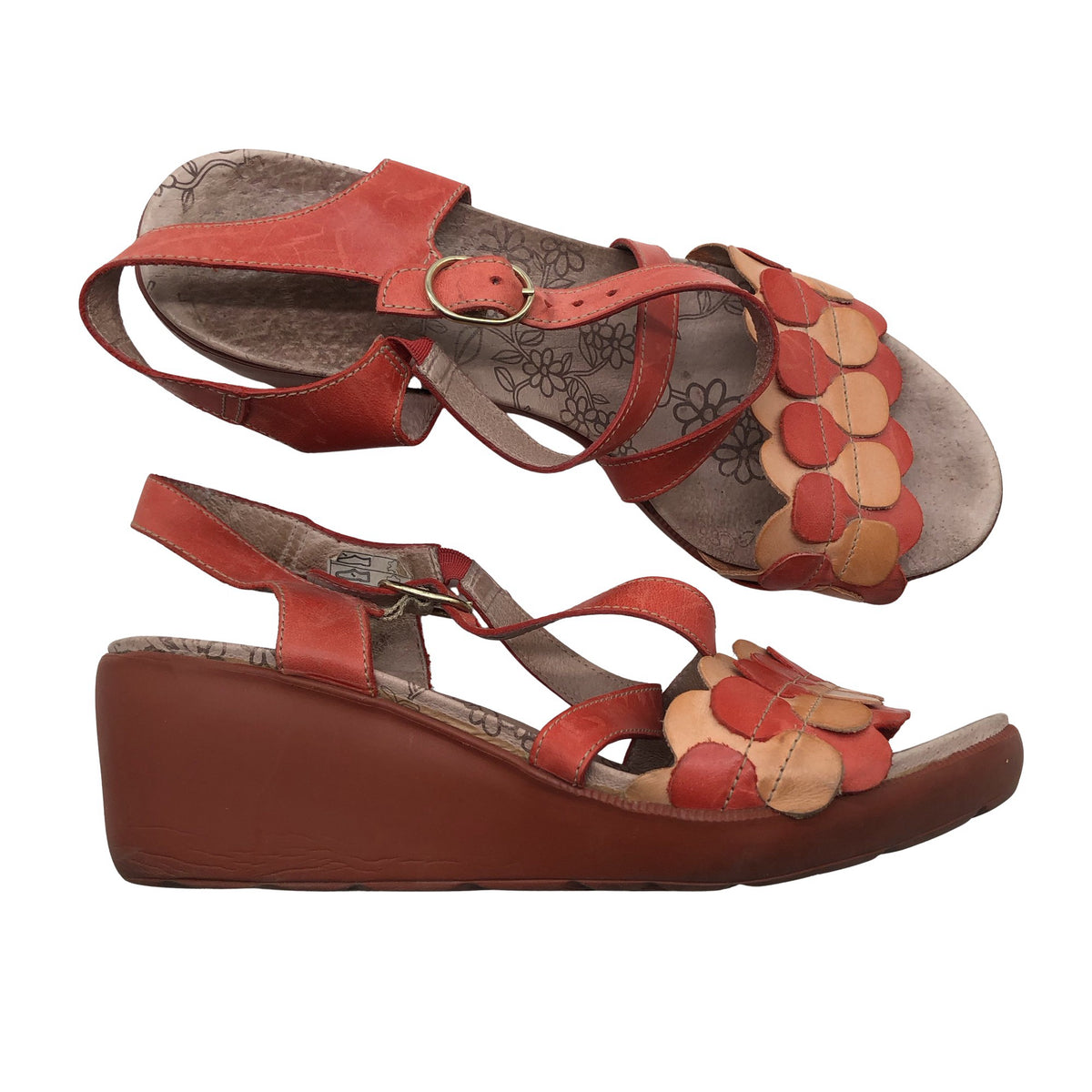Unisex Wonders - Wedge sandals, size 38 - Red (1)