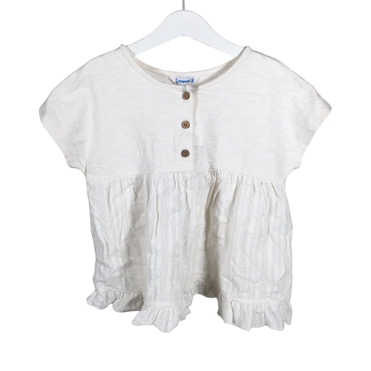 Unisex Mayoral - Tricot tunic, size 116 - 122 - Natural white (1)